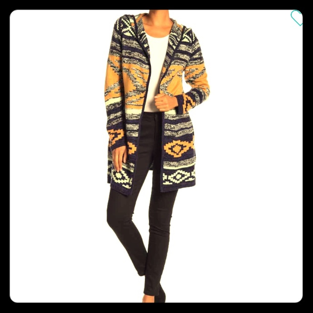 NWT Papillon Aztec Long Cardigan Size Small